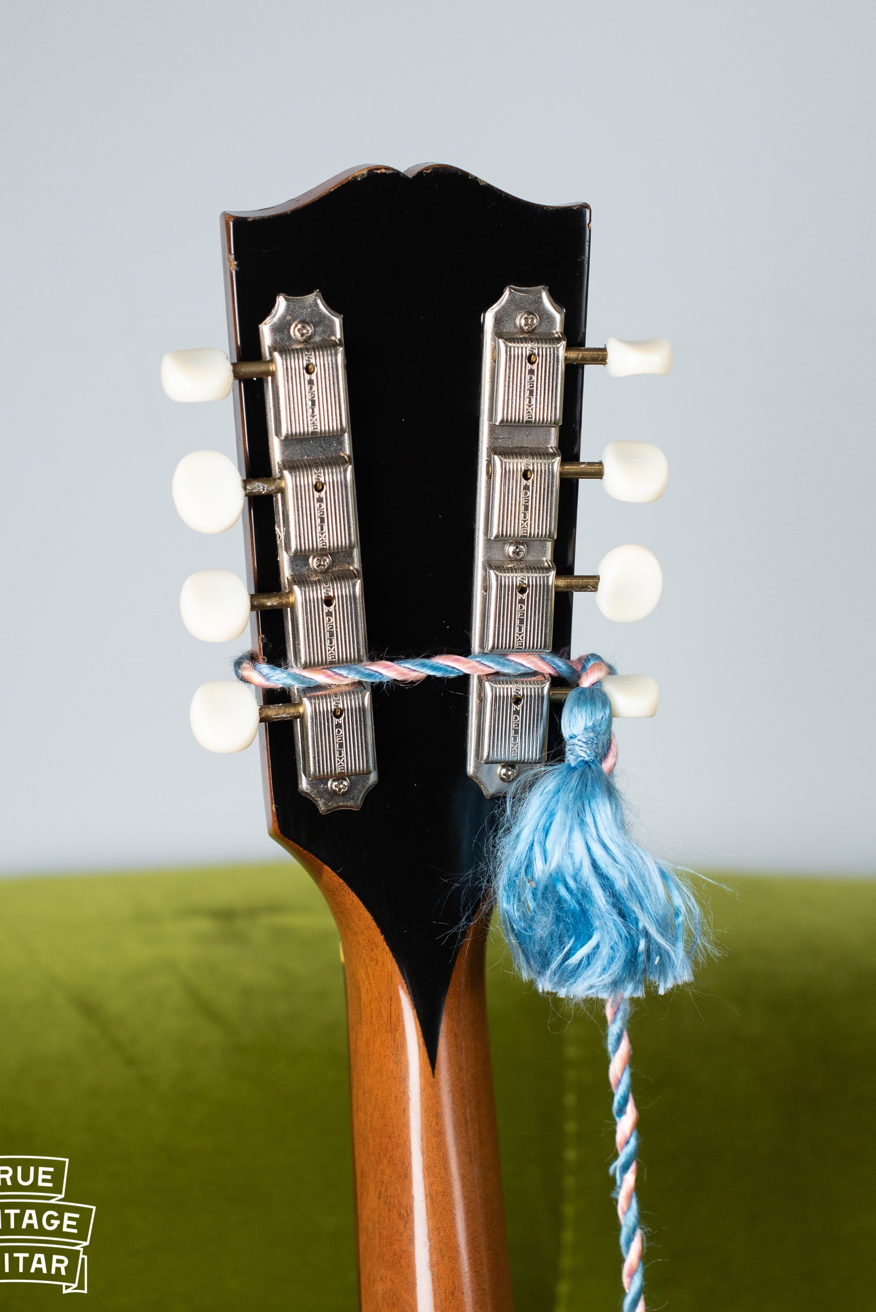 Headstock stinger, vintage 1957 Gibson A-40 mandolin
