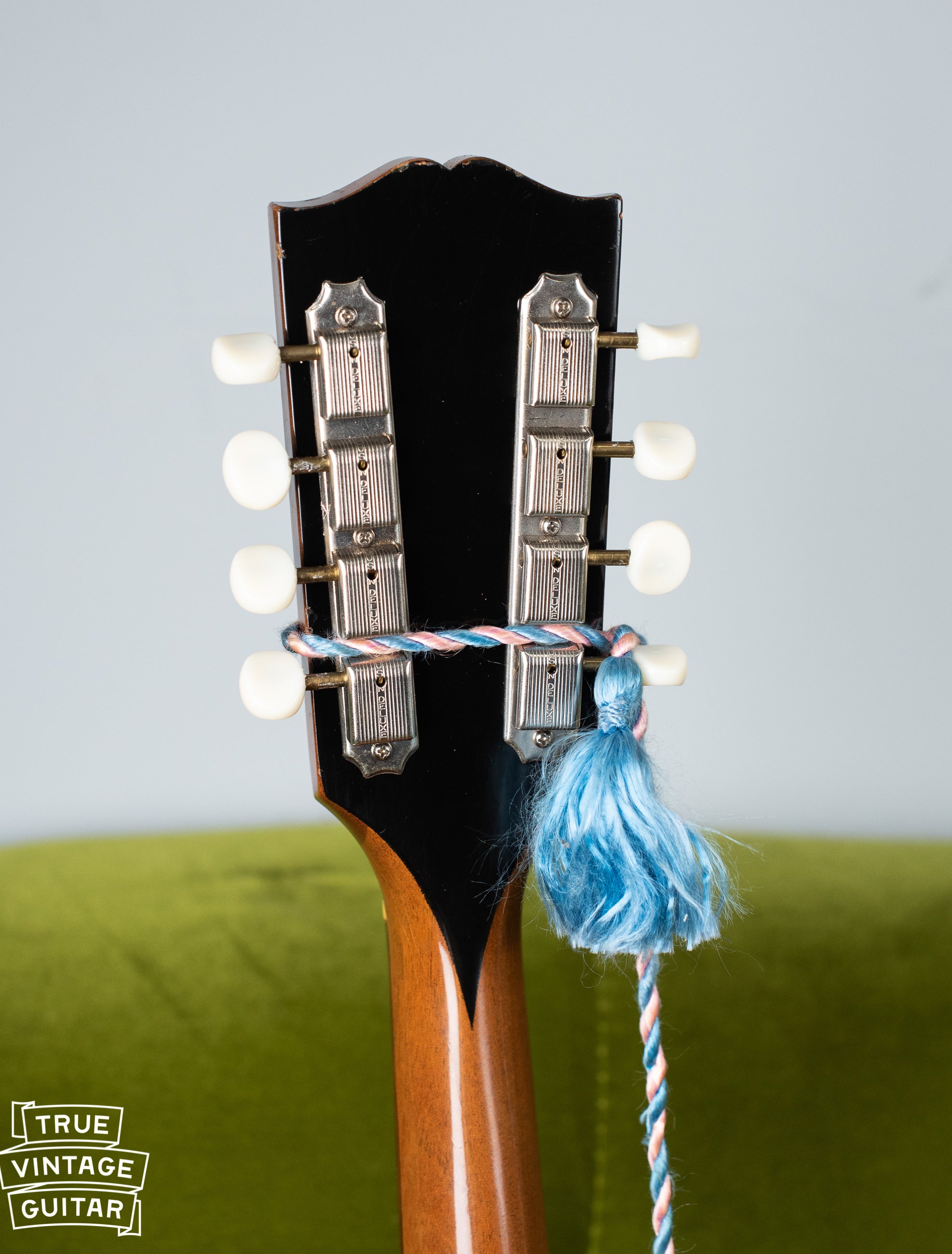 Headstock stinger, vintage 1957 Gibson A-40 mandolin