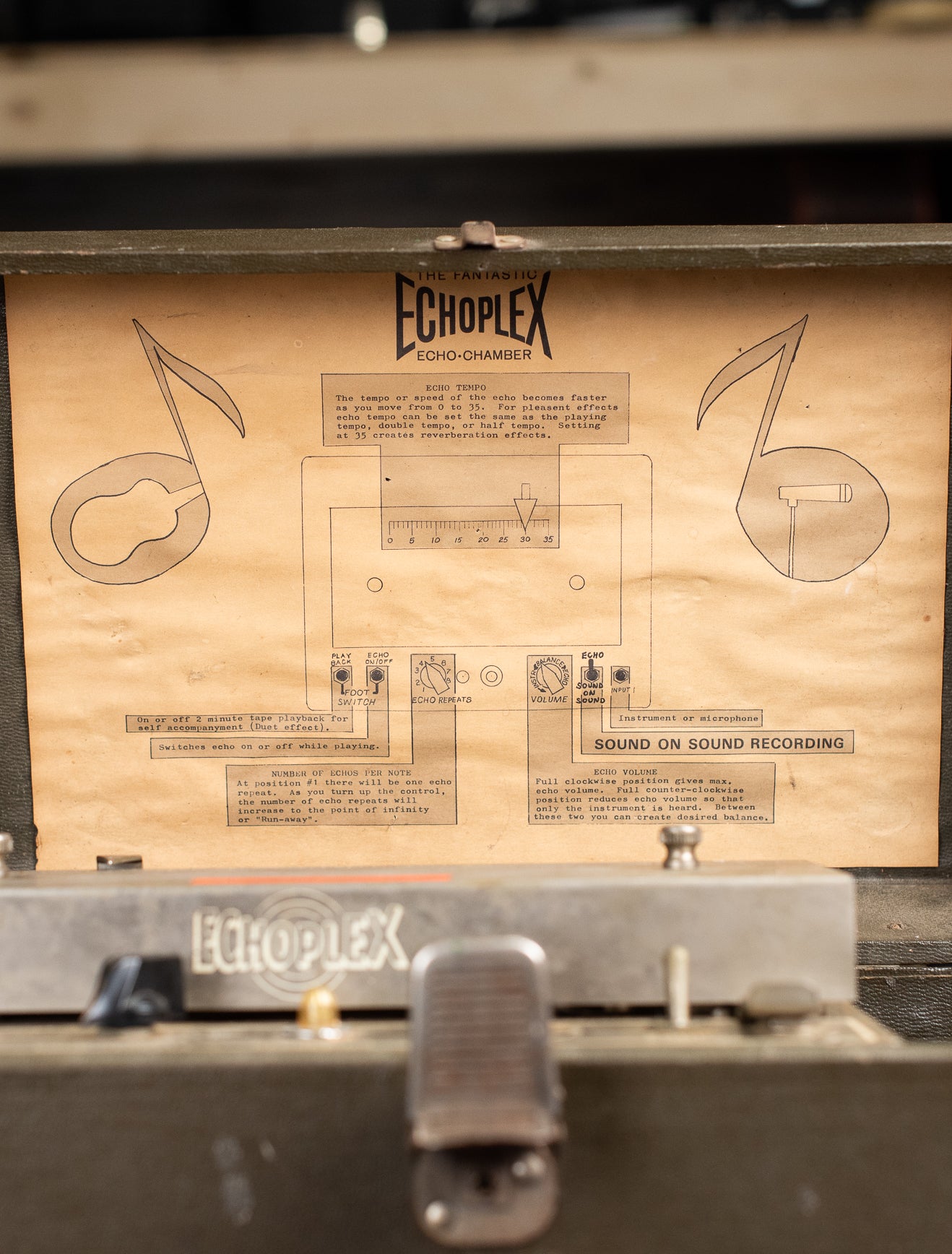 Paper label Echoplex EP-2 tape echo