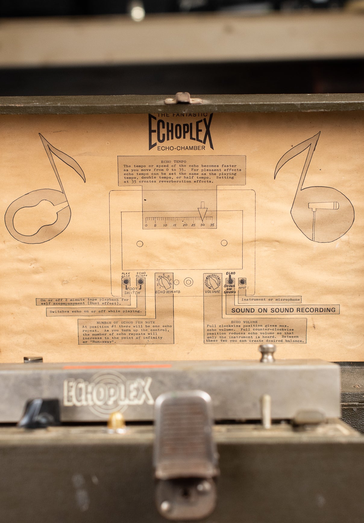 Paper label Echoplex EP-2 tape echo