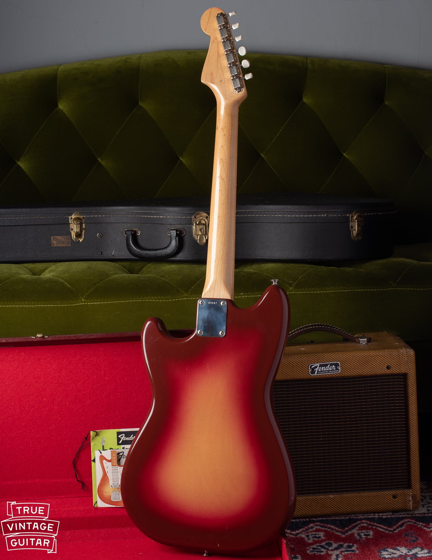 Back of 1962 Fender Duo Sonic guitar