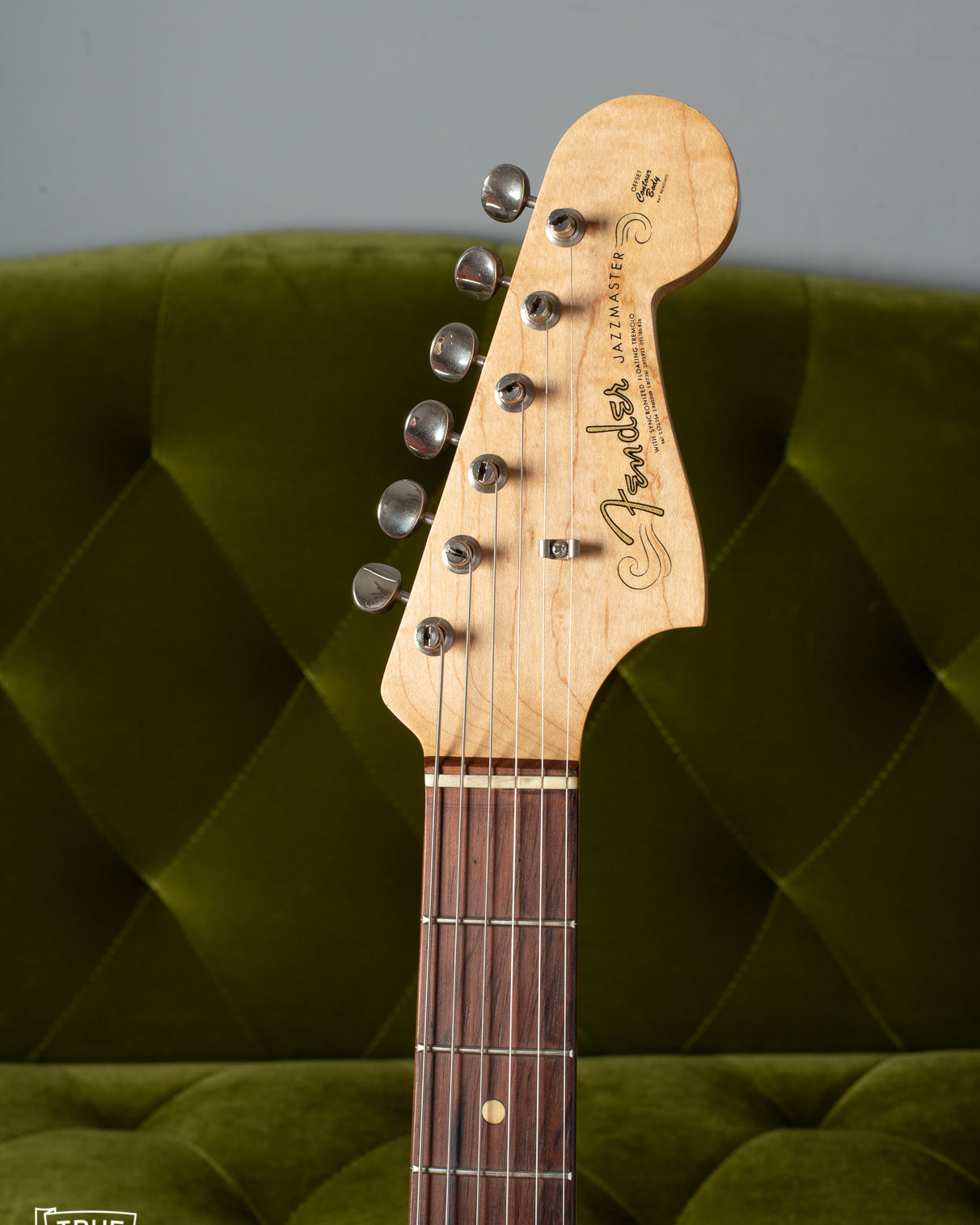 Fender Jazzmaster 1963 headstock, spaghetti logo