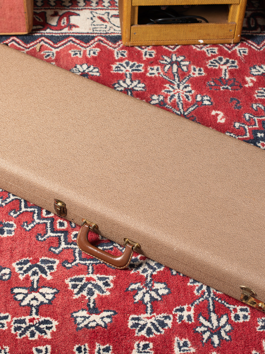 Original brown Tolex case with brown leather ends for Fender Jazzmaster 1963