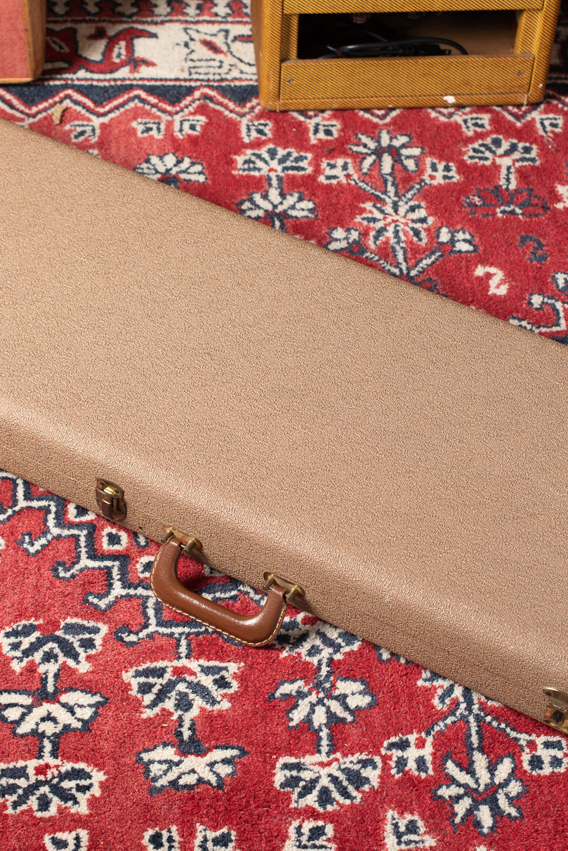 Original brown Tolex case with brown leather ends for Fender Jazzmaster 1963