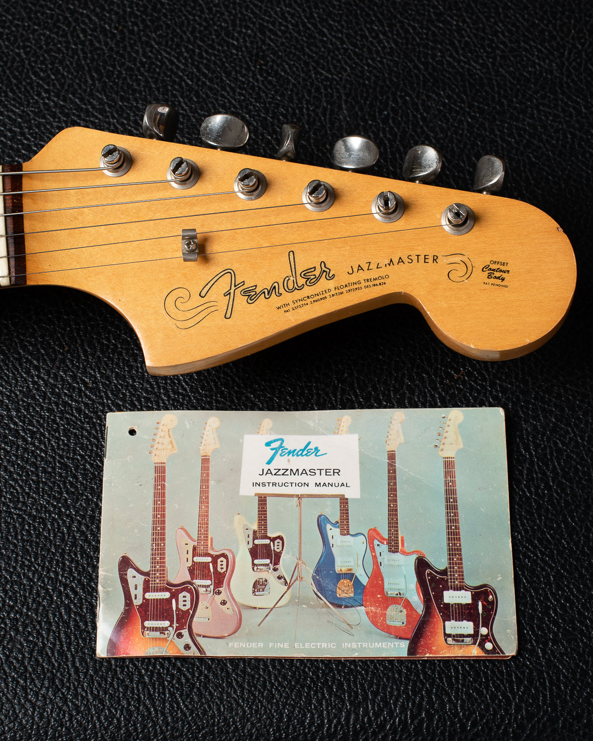 Fender Jazzmaster 1964 headstock with original hang tag