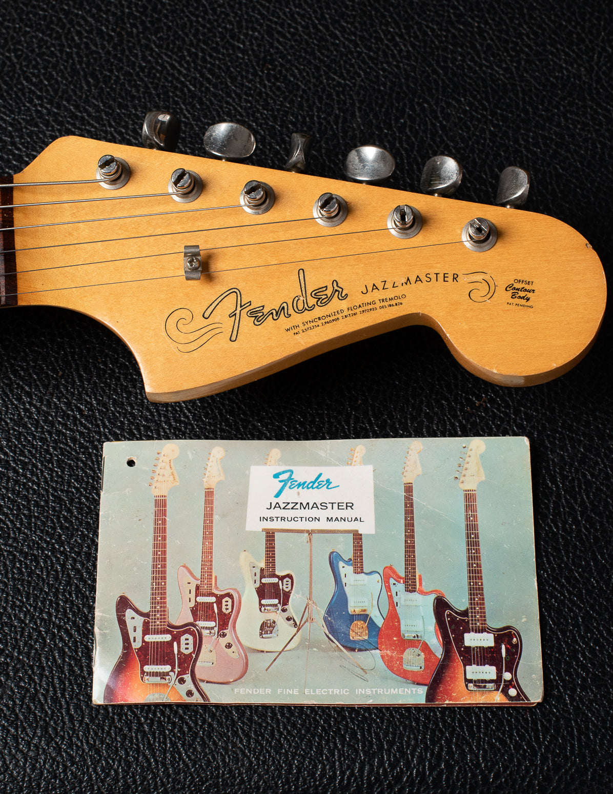 Fender Jazzmaster 1964 headstock with original hang tag