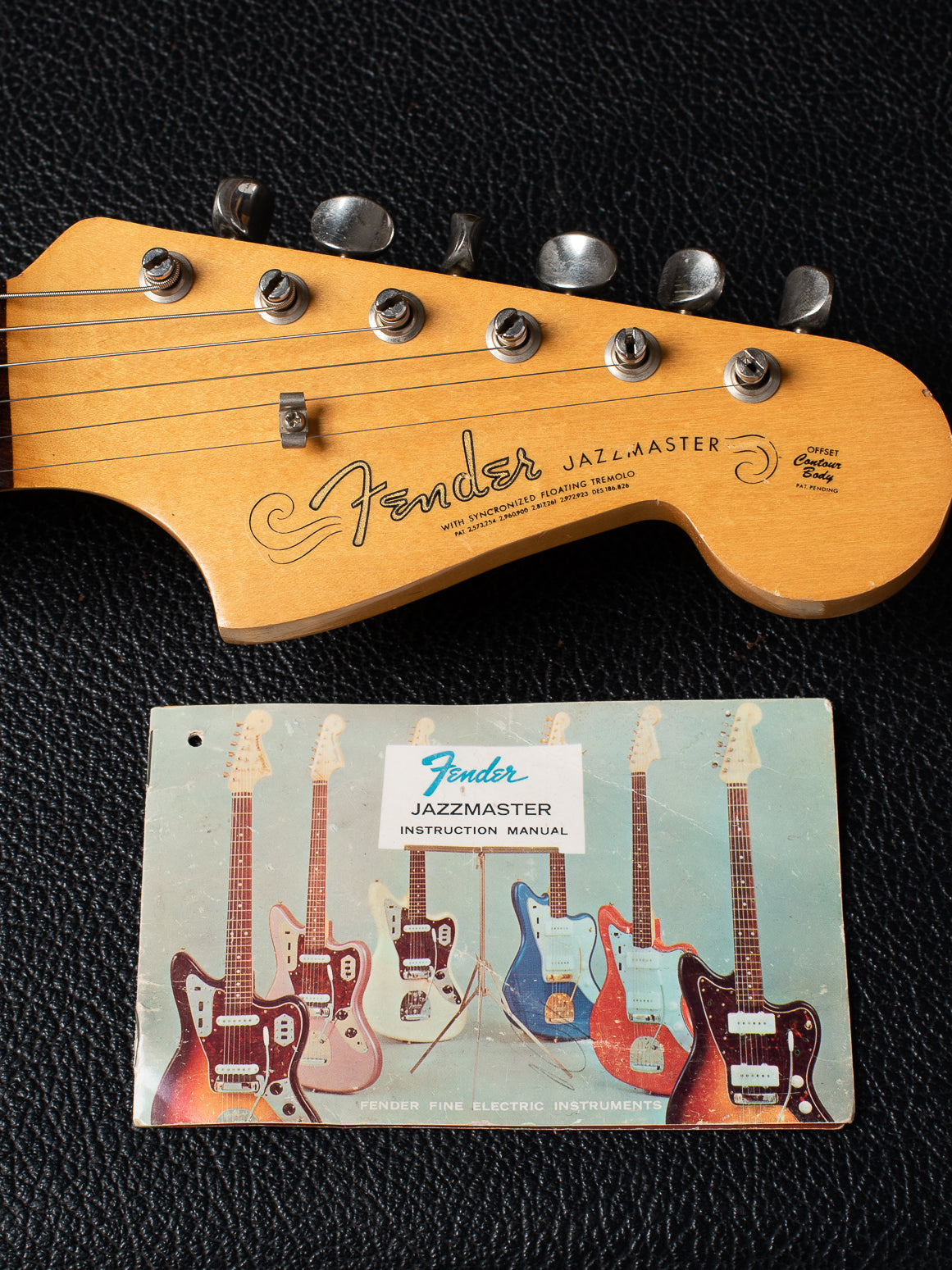 Fender Jazzmaster 1964 headstock with original hang tag