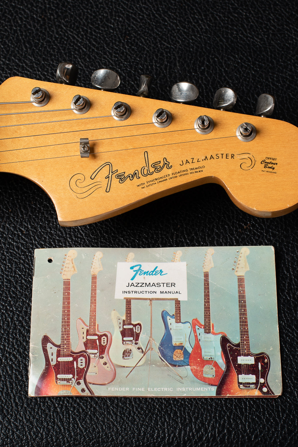 Fender Jazzmaster 1964 headstock with original hang tag
