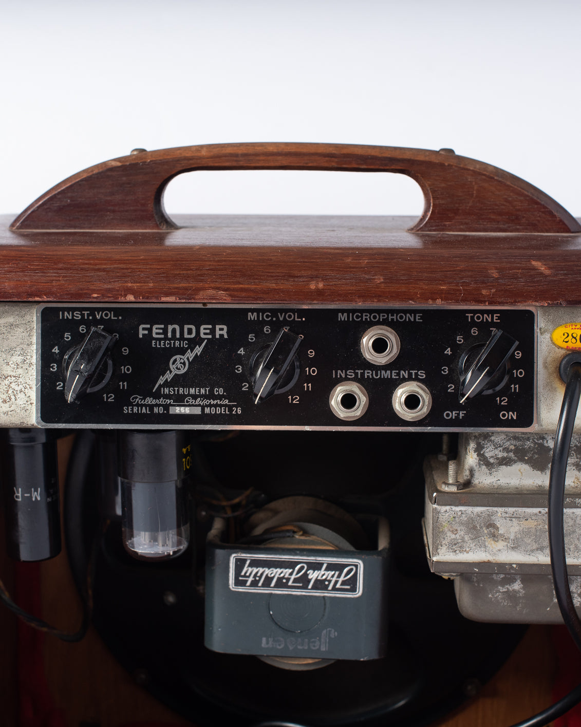 Fender Model 26 1946 faceplate with lightning logo