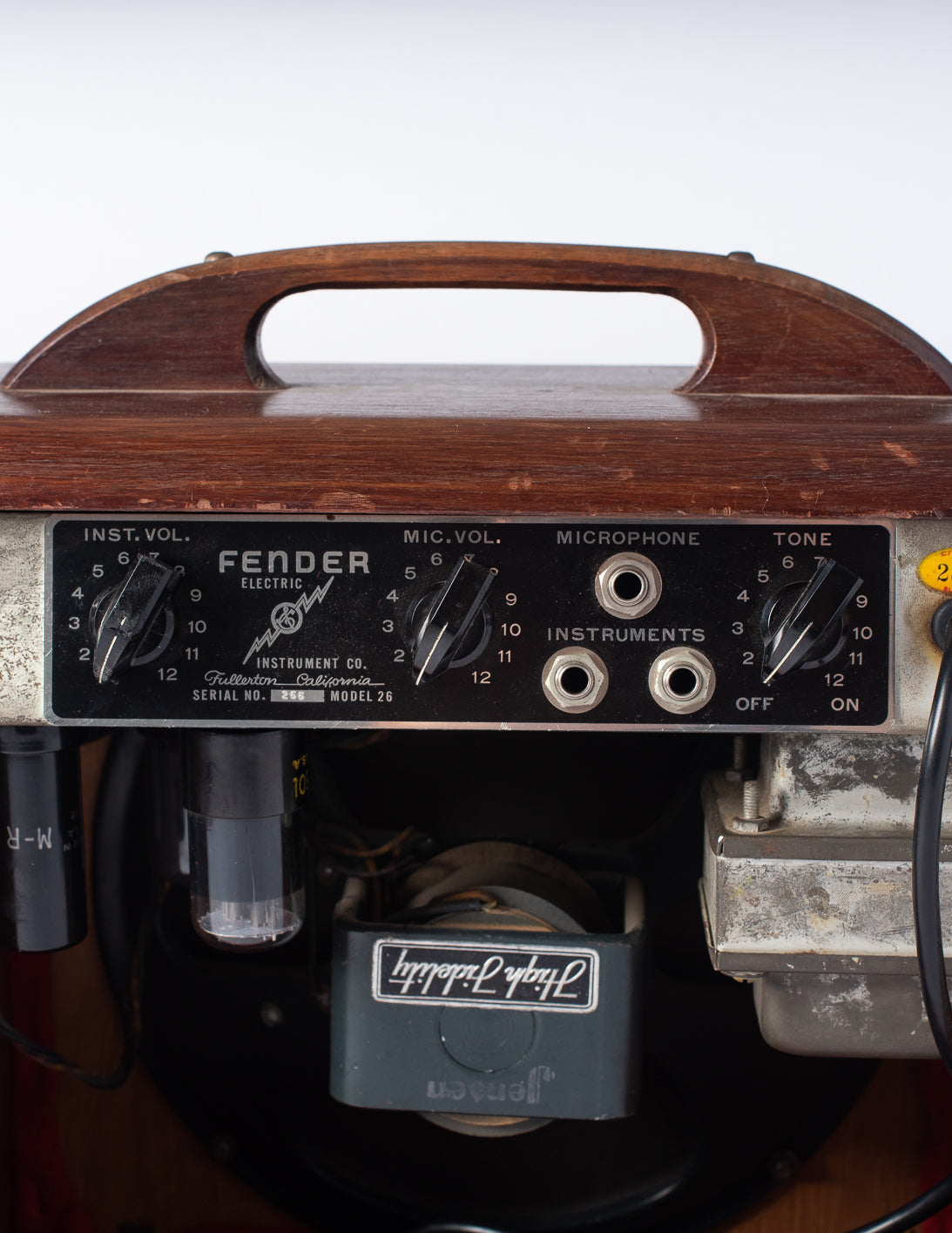 Fender Model 26 1946 faceplate with lightning logo