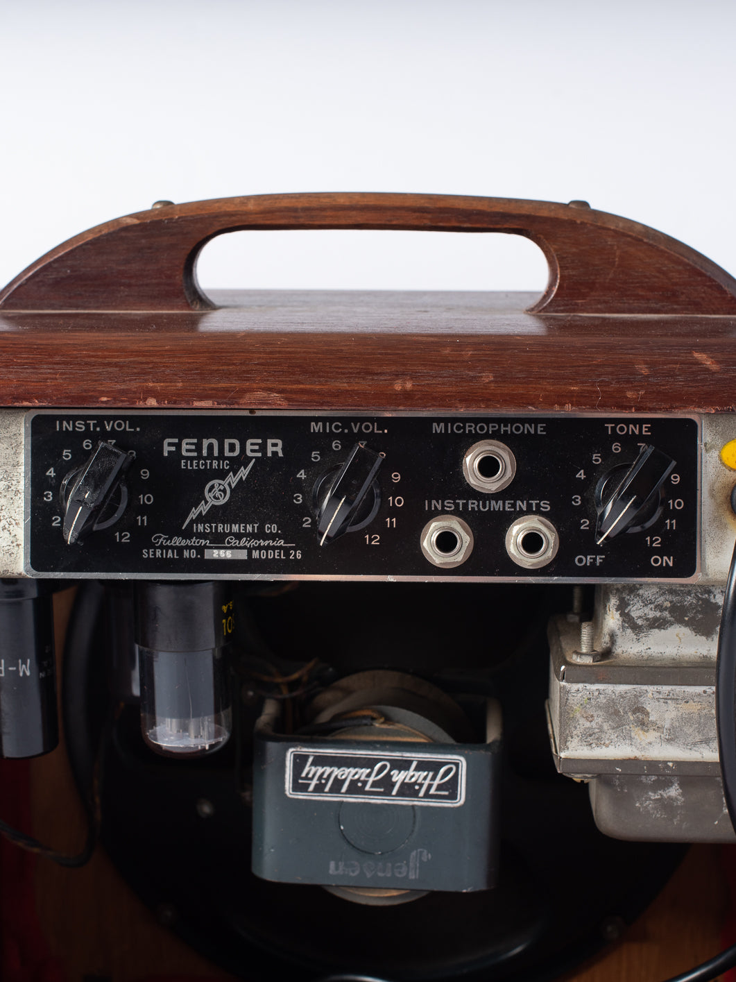 Fender Model 26 1946 faceplate with lightning logo