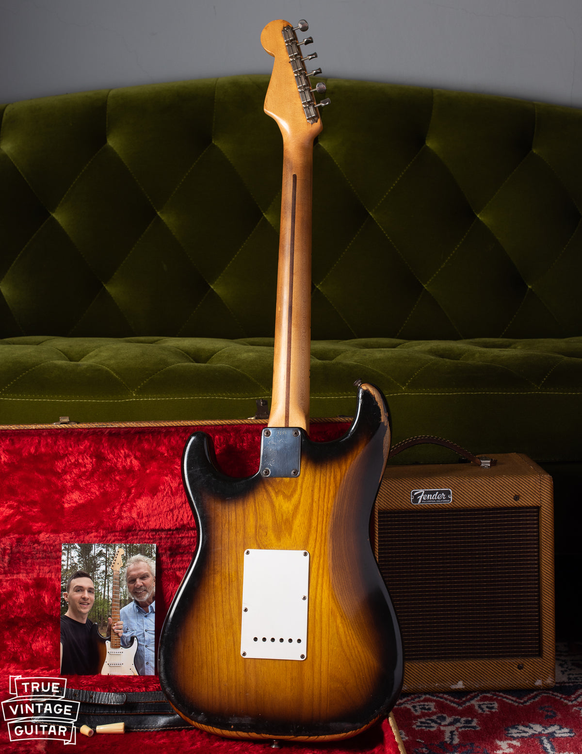 Back of Fender Stratocaster 1954 Ash body