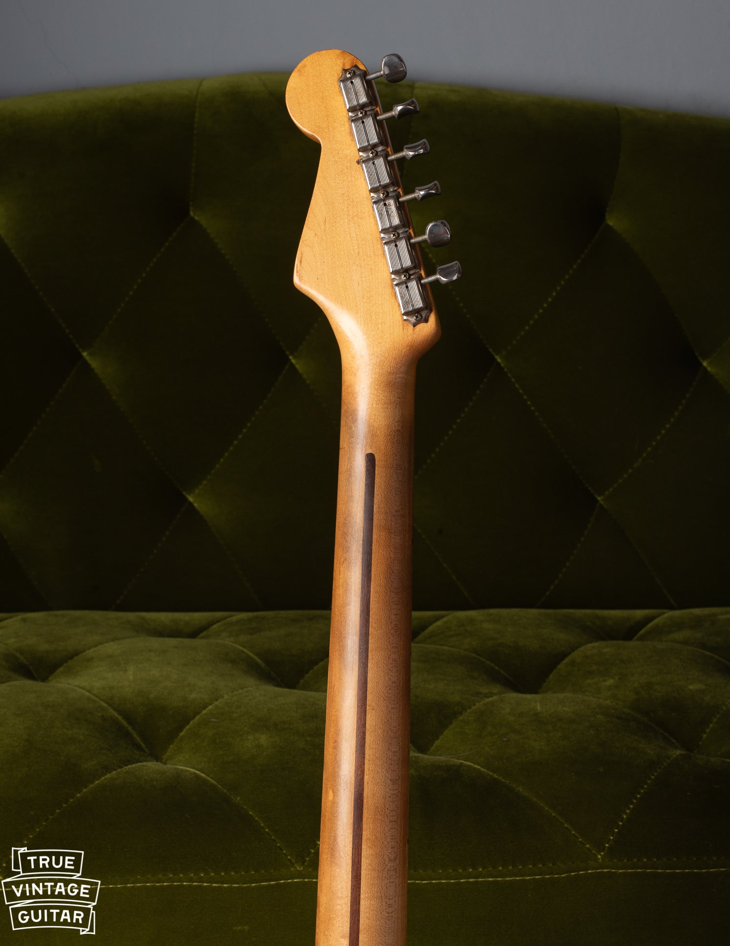 Back of Maple neck on Fender Stratocaster 1954