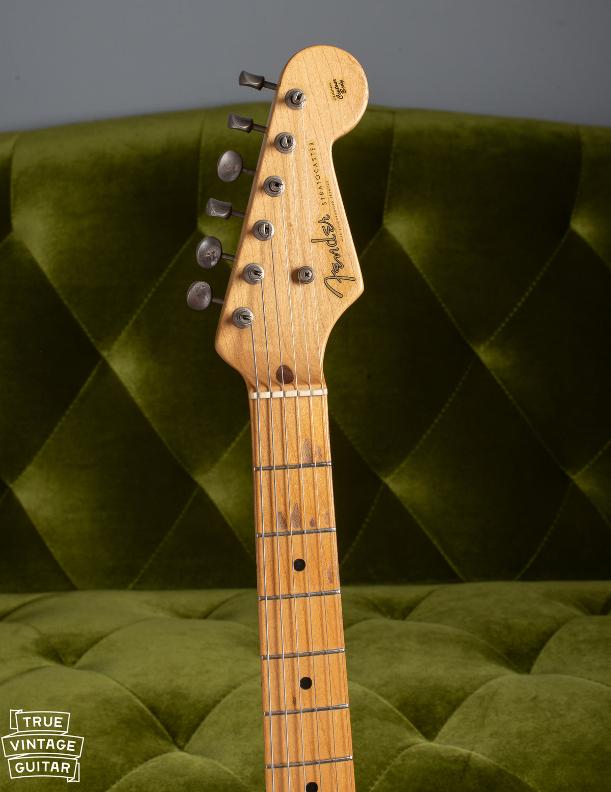 Maple neck and headstock of Fender Stratocaster 1954