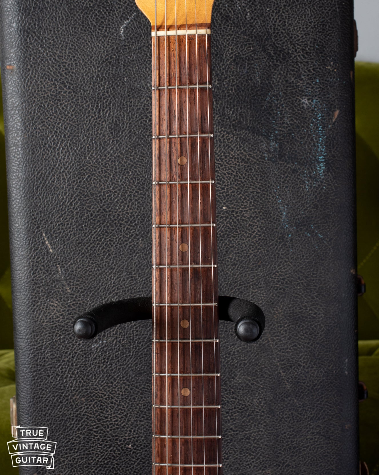 Fretboard with clay dots on Fender Stratocaster 1964