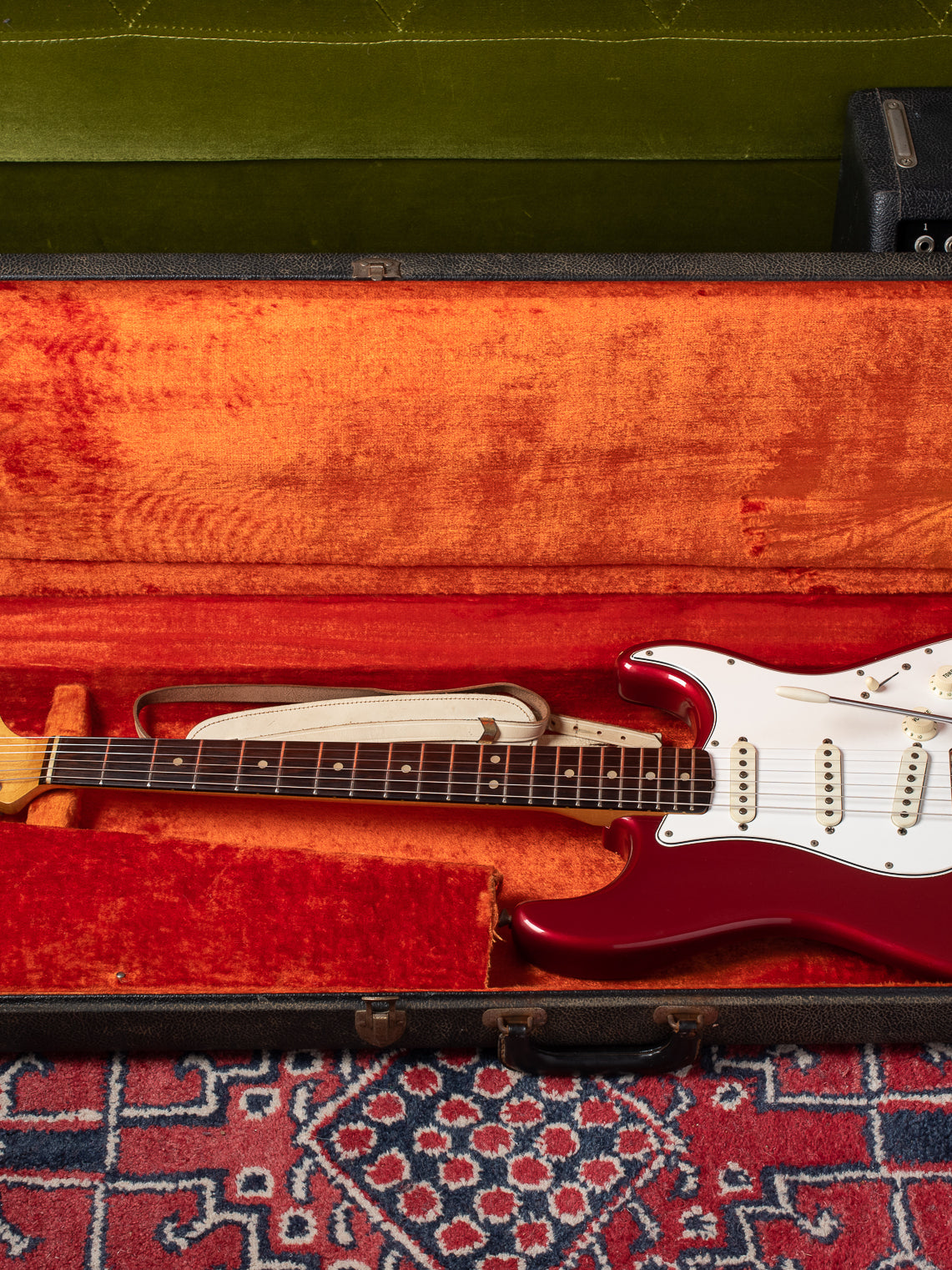 1965 Fender Stratocaster Candy Apple Red in original orange lined black case