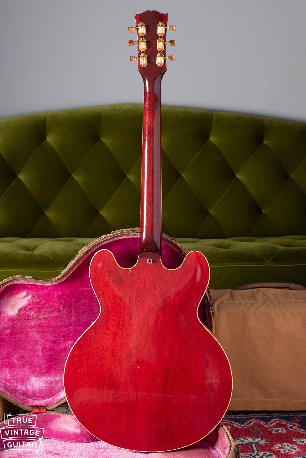Back of Gibson ES-345 Red guitar 1960 vintage