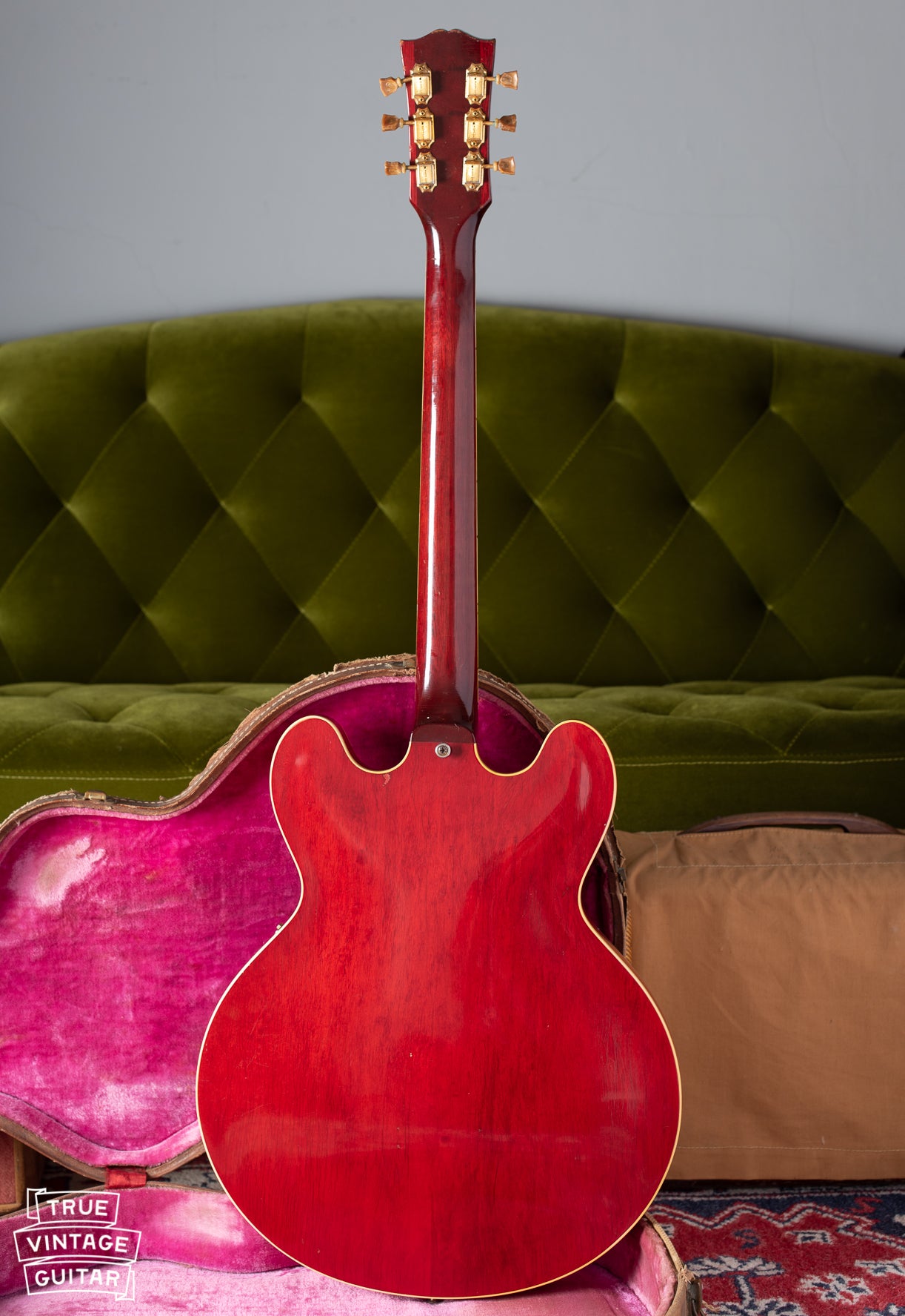 Back of Gibson ES-345 Red guitar 1960 vintage