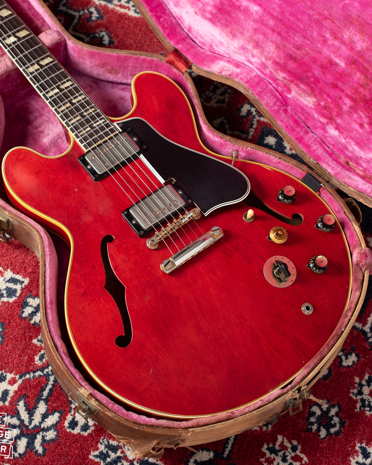 Gibson ES-345 1960 cherry red stop tail long pickguard in original case