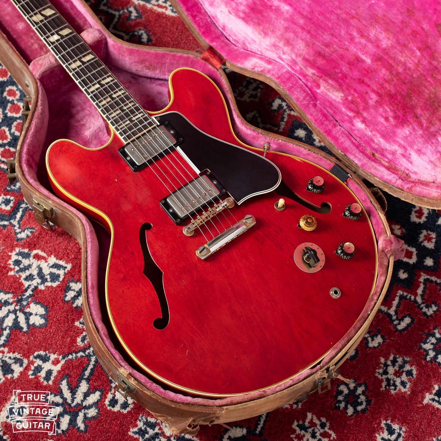 Gibson ES-345 1960 cherry red stop tail long pickguard in original case