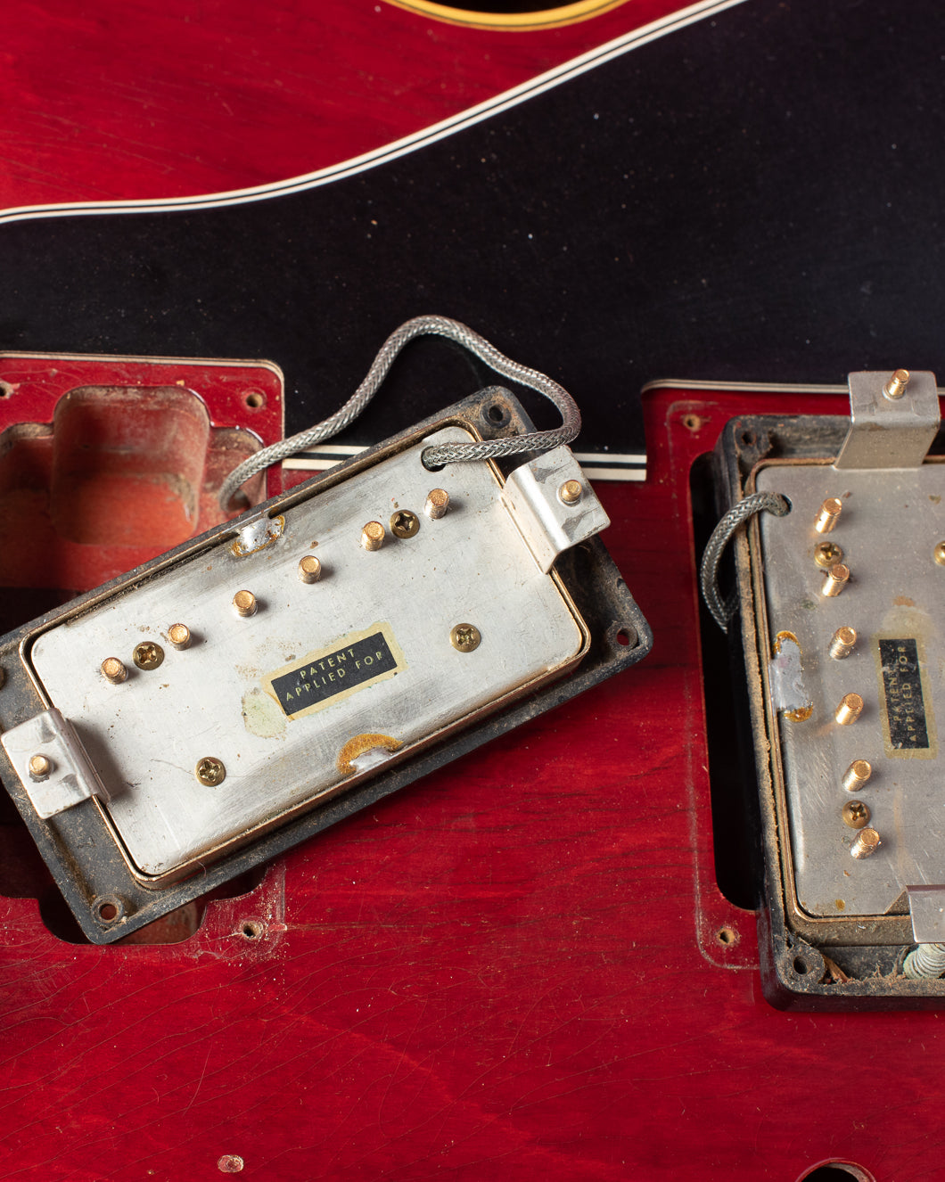 Patent Applied For stickers on original pickups in Gibson ES-345 1960 guitar