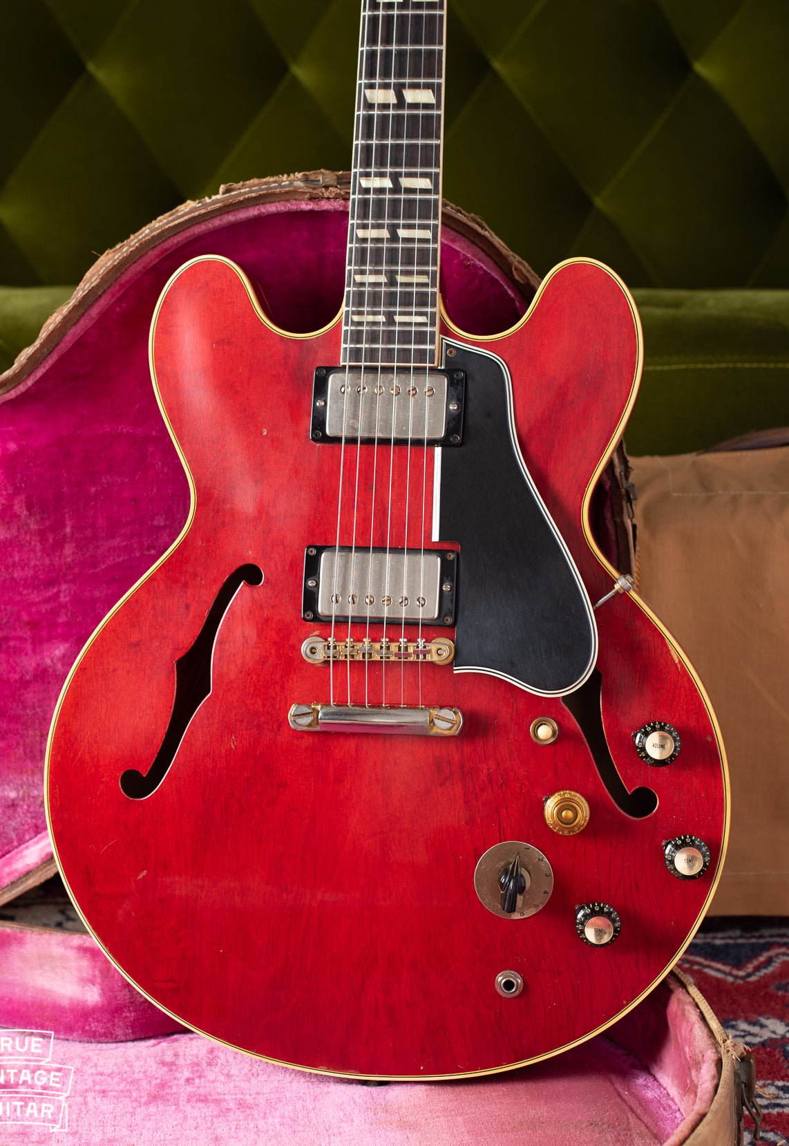Gibson ES-345 1960 Guitar Cherry Red, Stop tail, Long guard, vintage guitar in original case