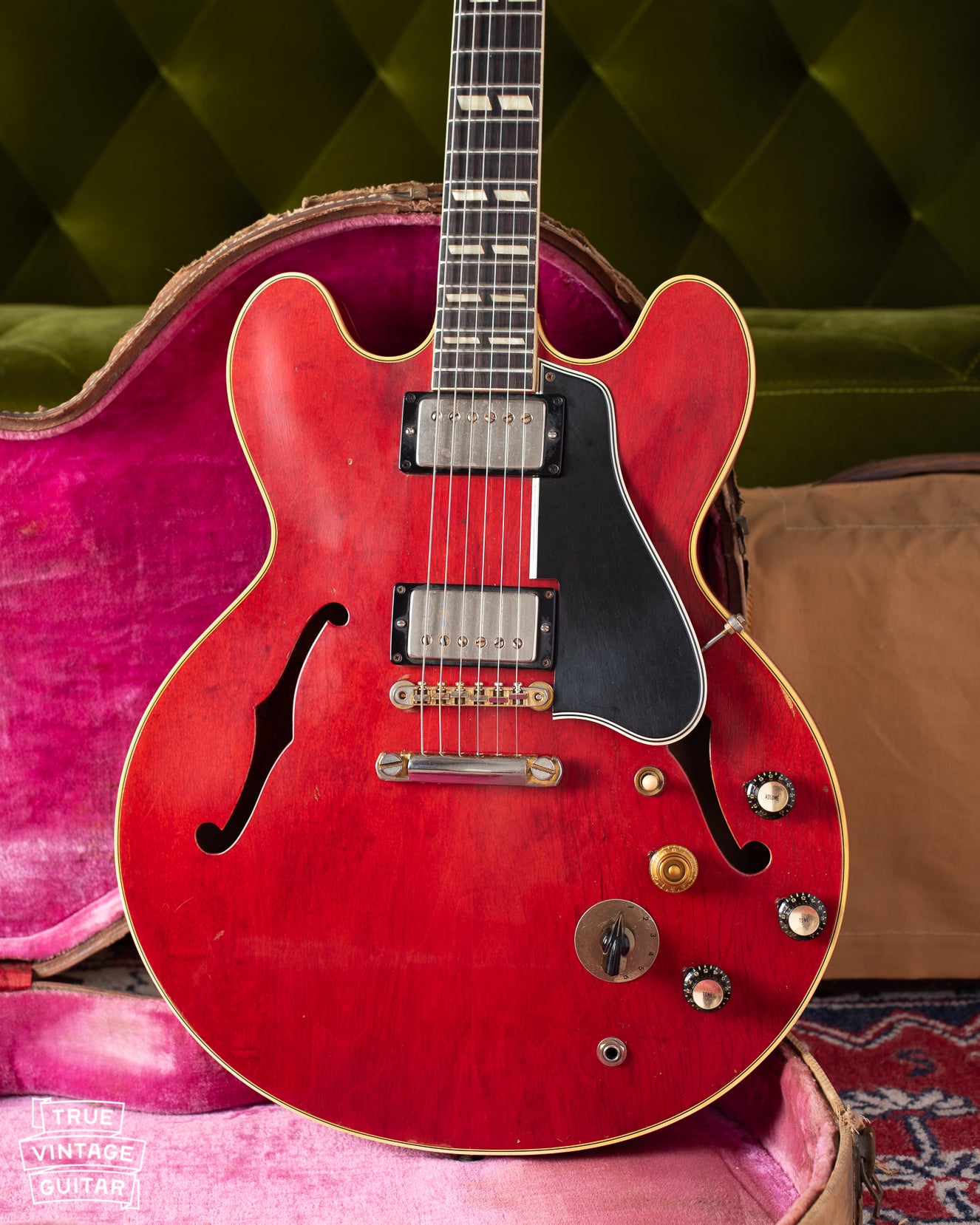 Gibson ES-345 1960 Guitar Cherry Red, Stop tail, Long guard, vintage guitar in original case