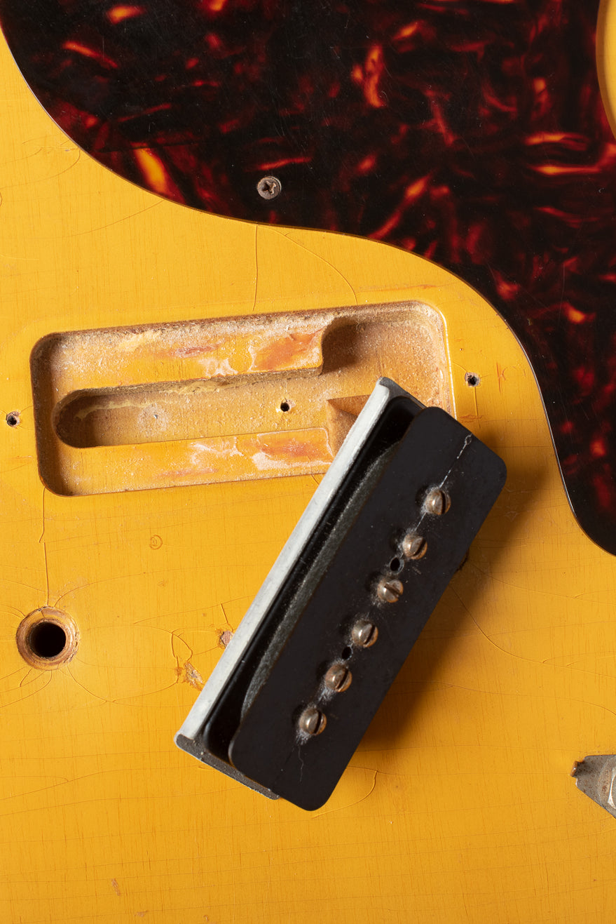 Center mount soap bar P-90 pickup under dog ear cover with only one screw mount