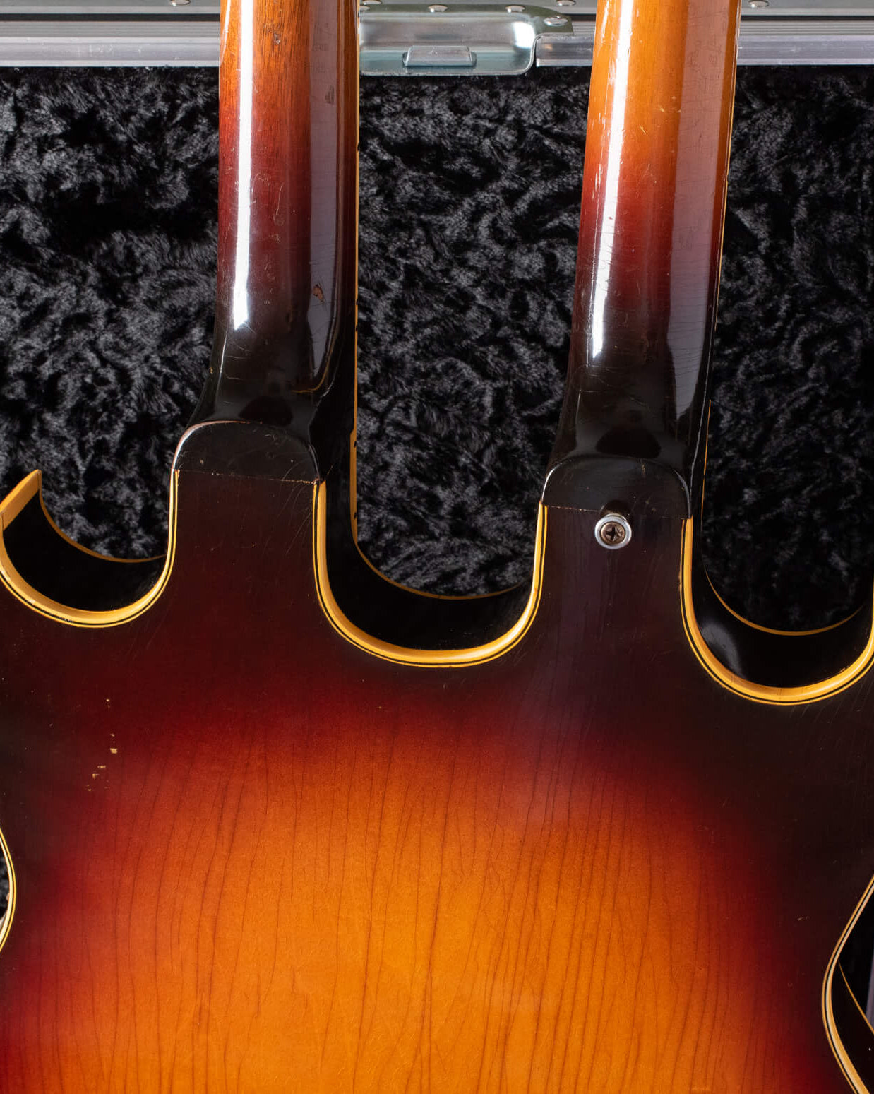 Neck joints of Gibson EDS-1275 1959 double neck guitar