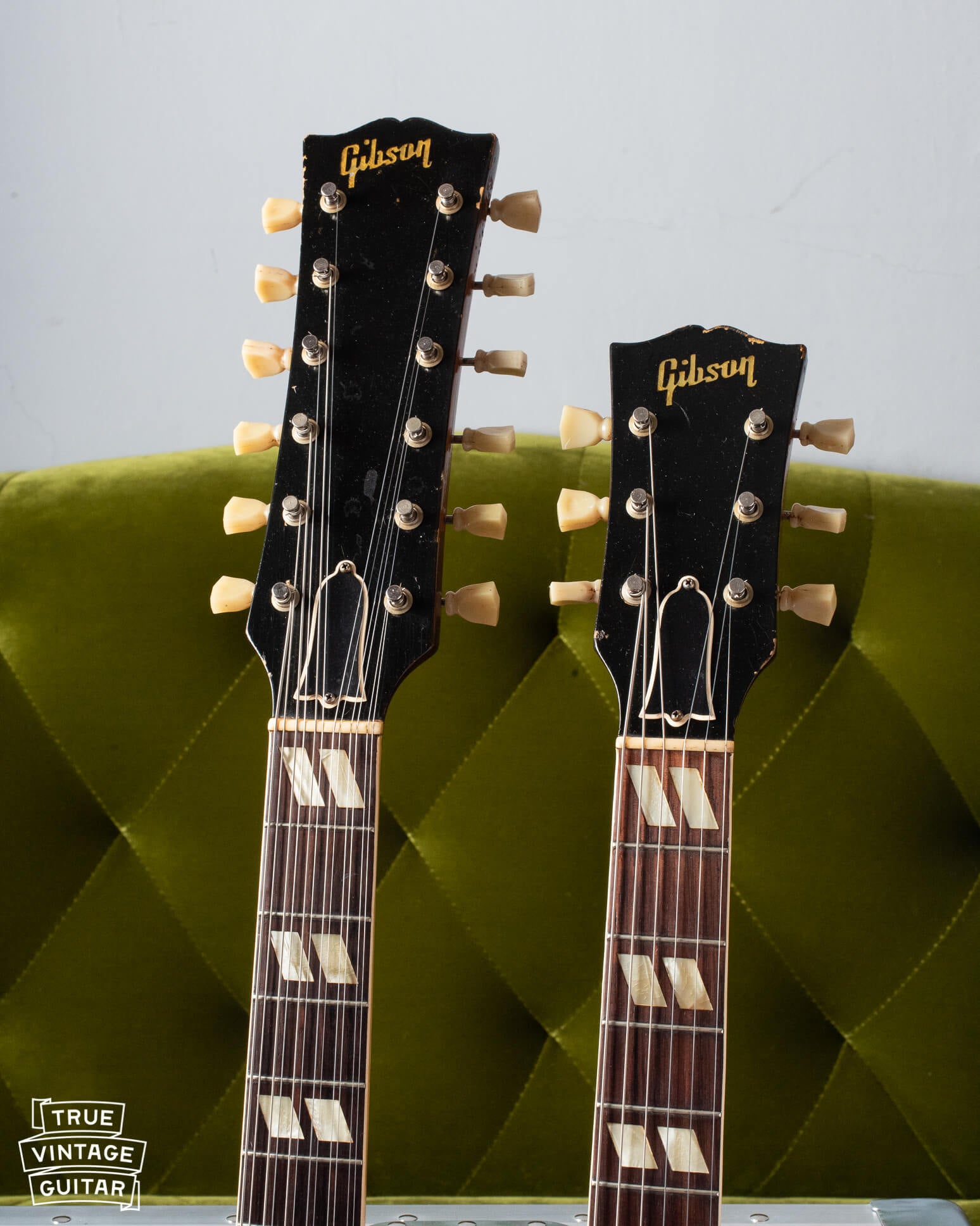 double neck headstocks 1959 Gibson with 12 string and six string necks