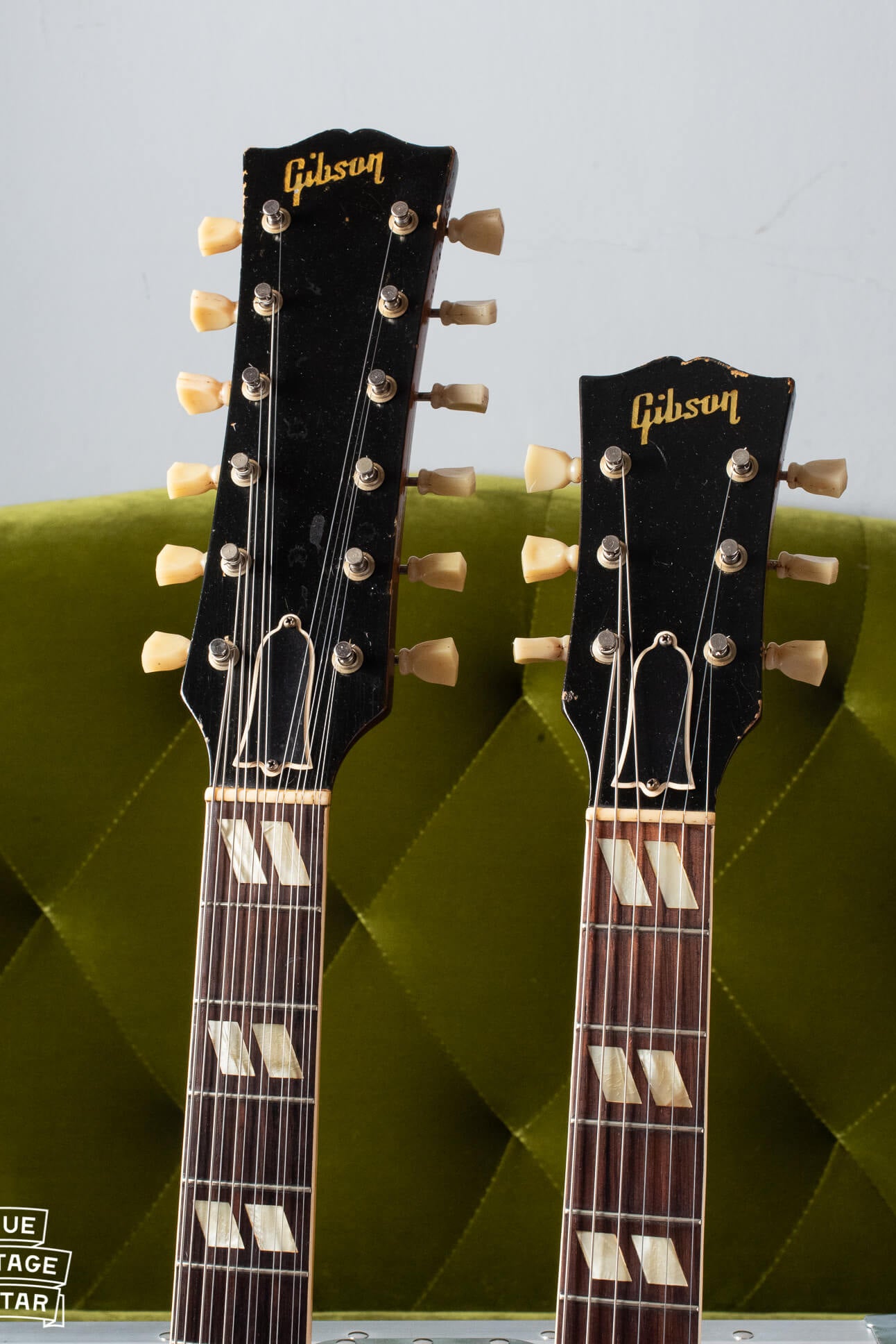 double neck headstocks 1959 Gibson with 12 string and six string necks