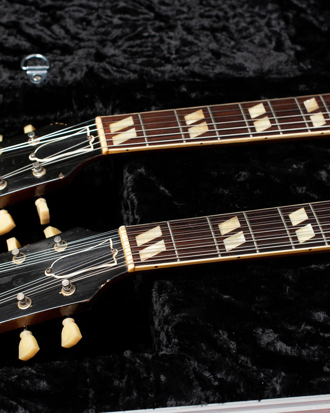 Split parallelogram fretboard inlays on 1959 Gibson EDS-1275 double neck guitar