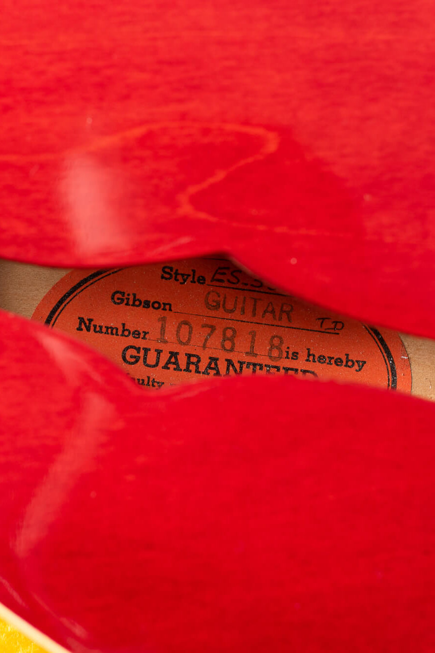 Orange label of Gibson ES-335 1963