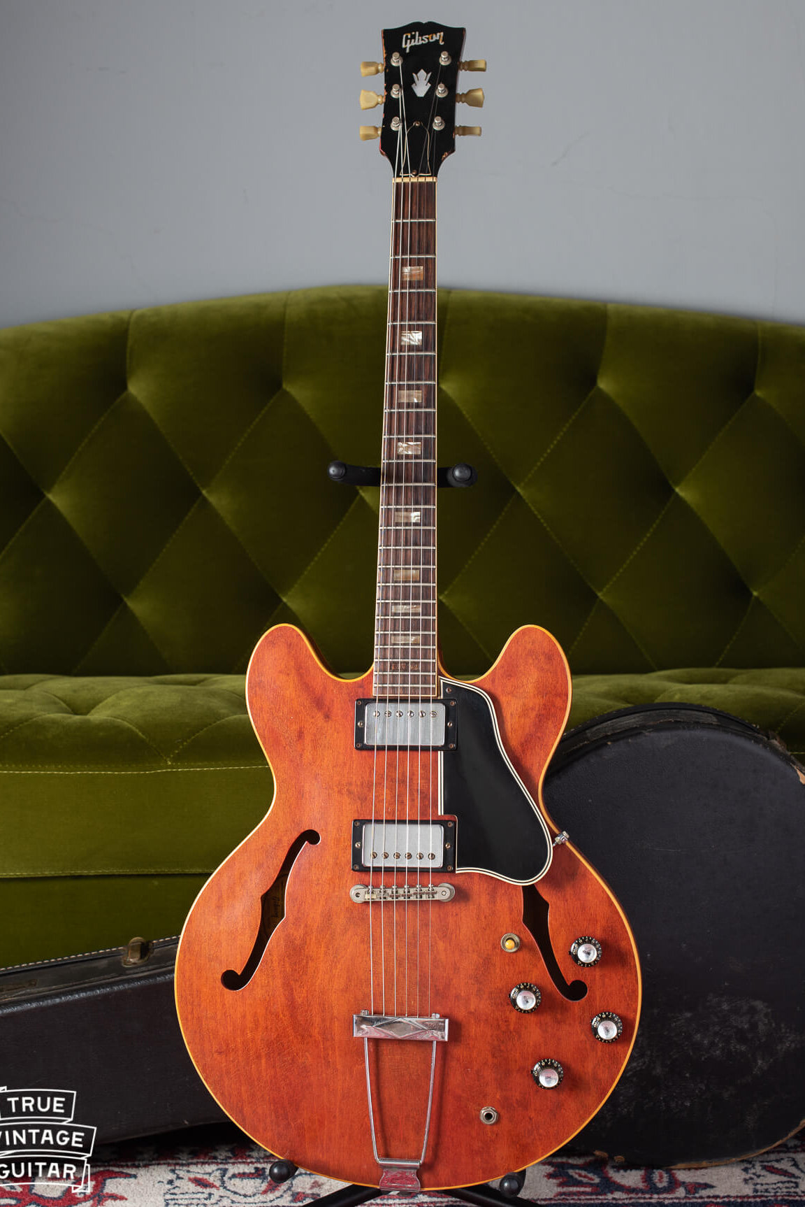 Gibson ES-335 1966 electric guitar, faded cherry red