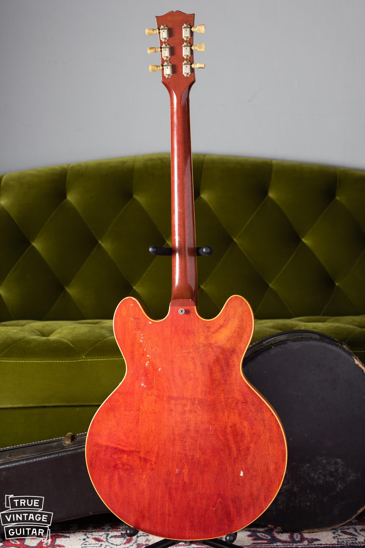 Back of Gibson ES-335 1966 faded red