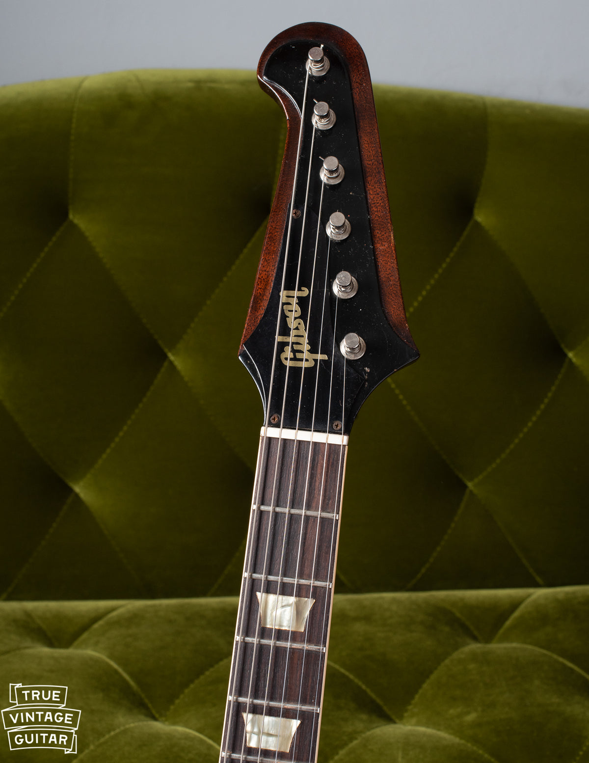 Reverse style headstock and neck on Gibson Firebird 1964