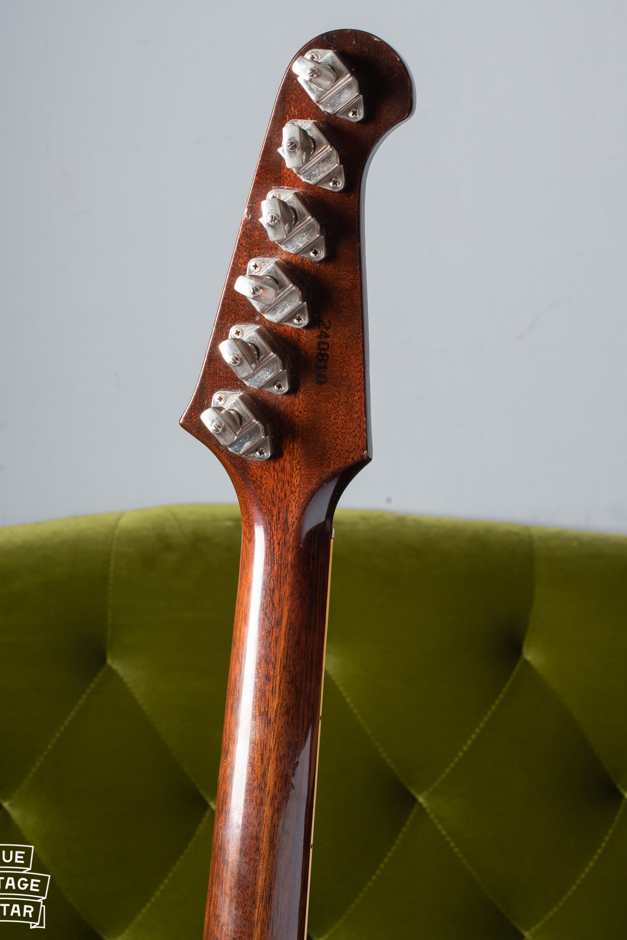 Back of neck of reverse Gibson Firebird V 1964