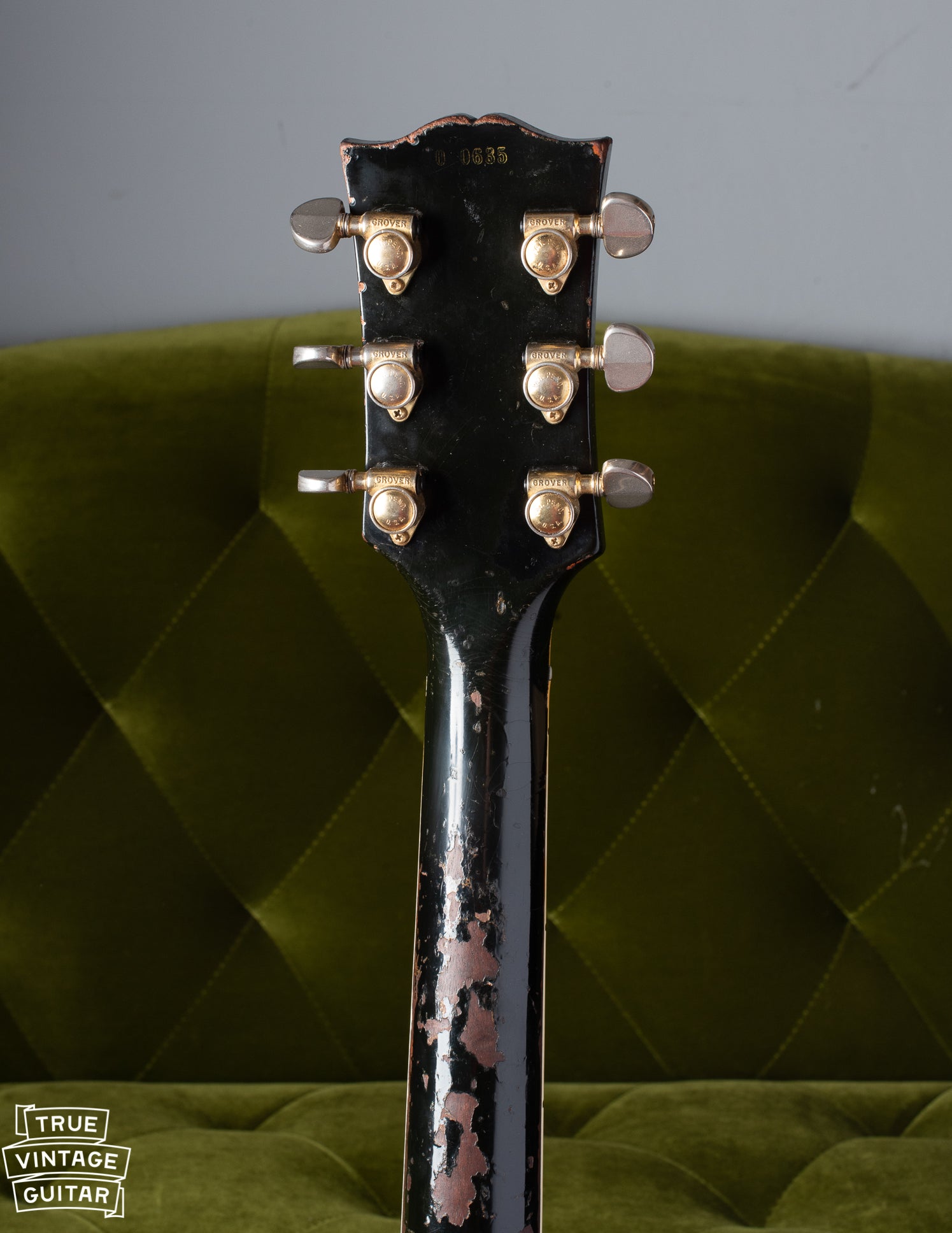Back of neck of Gibson Les Paul Custom 1960