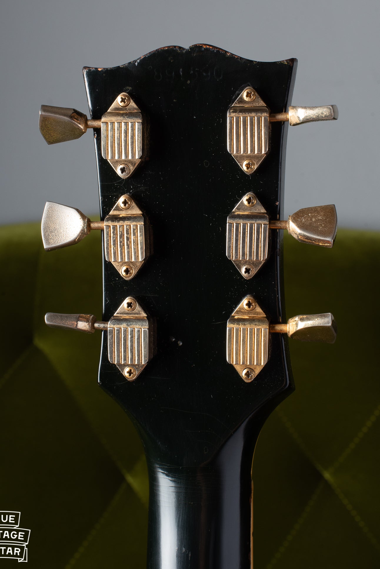 Back of headstock of Gibson Les Paul Custom 1969.