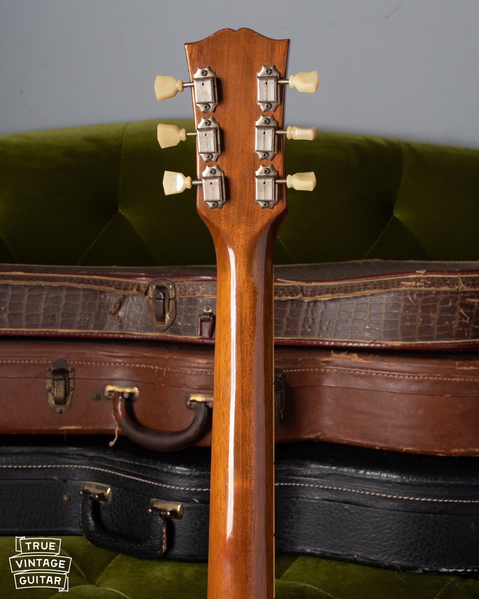 Back of neck of 1952 Gibson Les Paul goldtop guitar