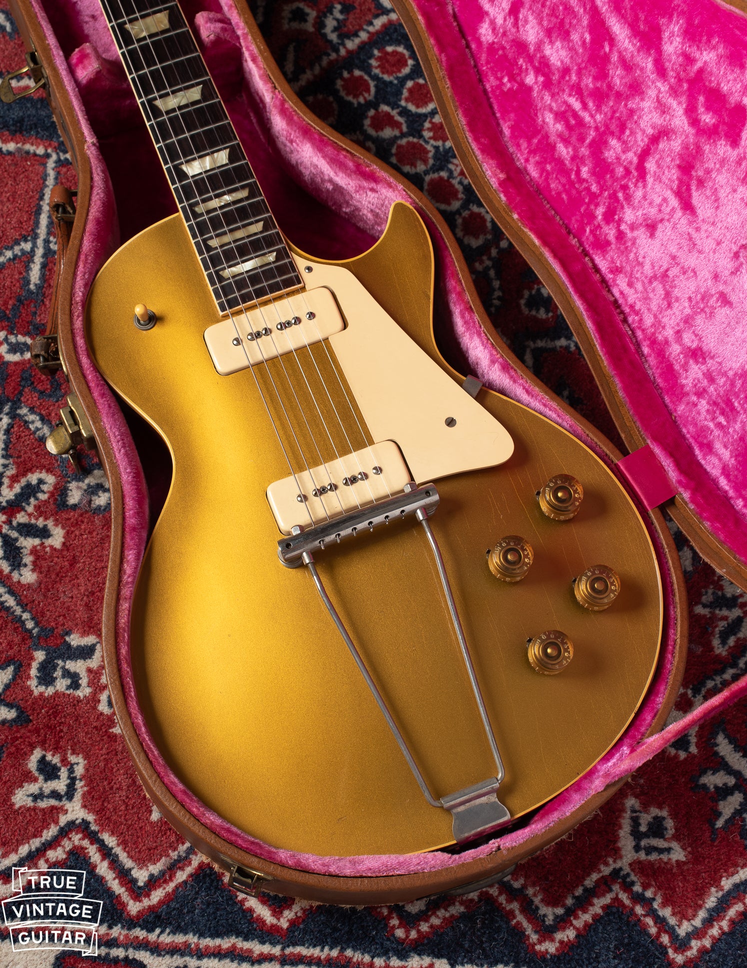Gibson Les Paul Goldtop 1952 in original pink and brown case