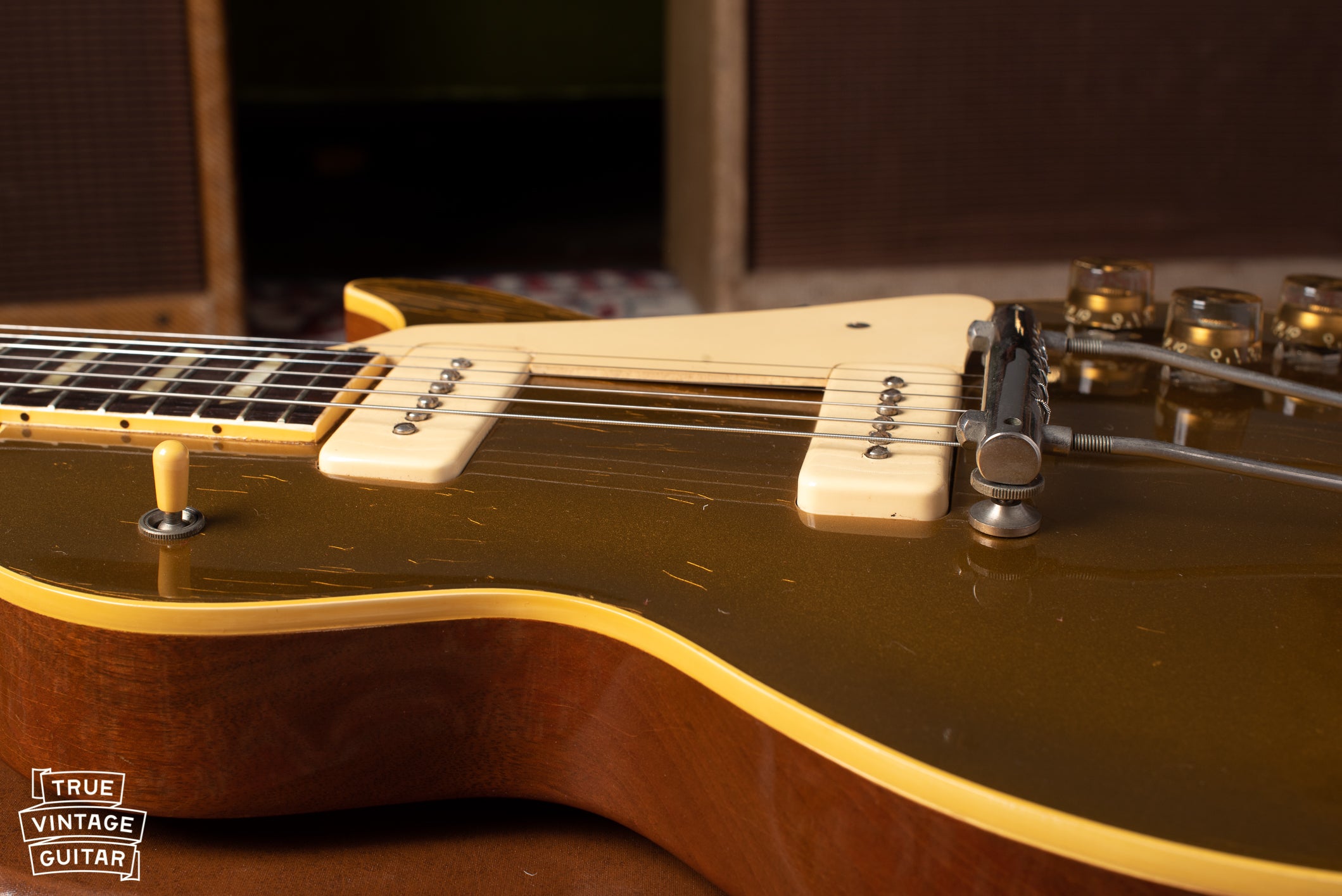 P-90 pickups with cream covers