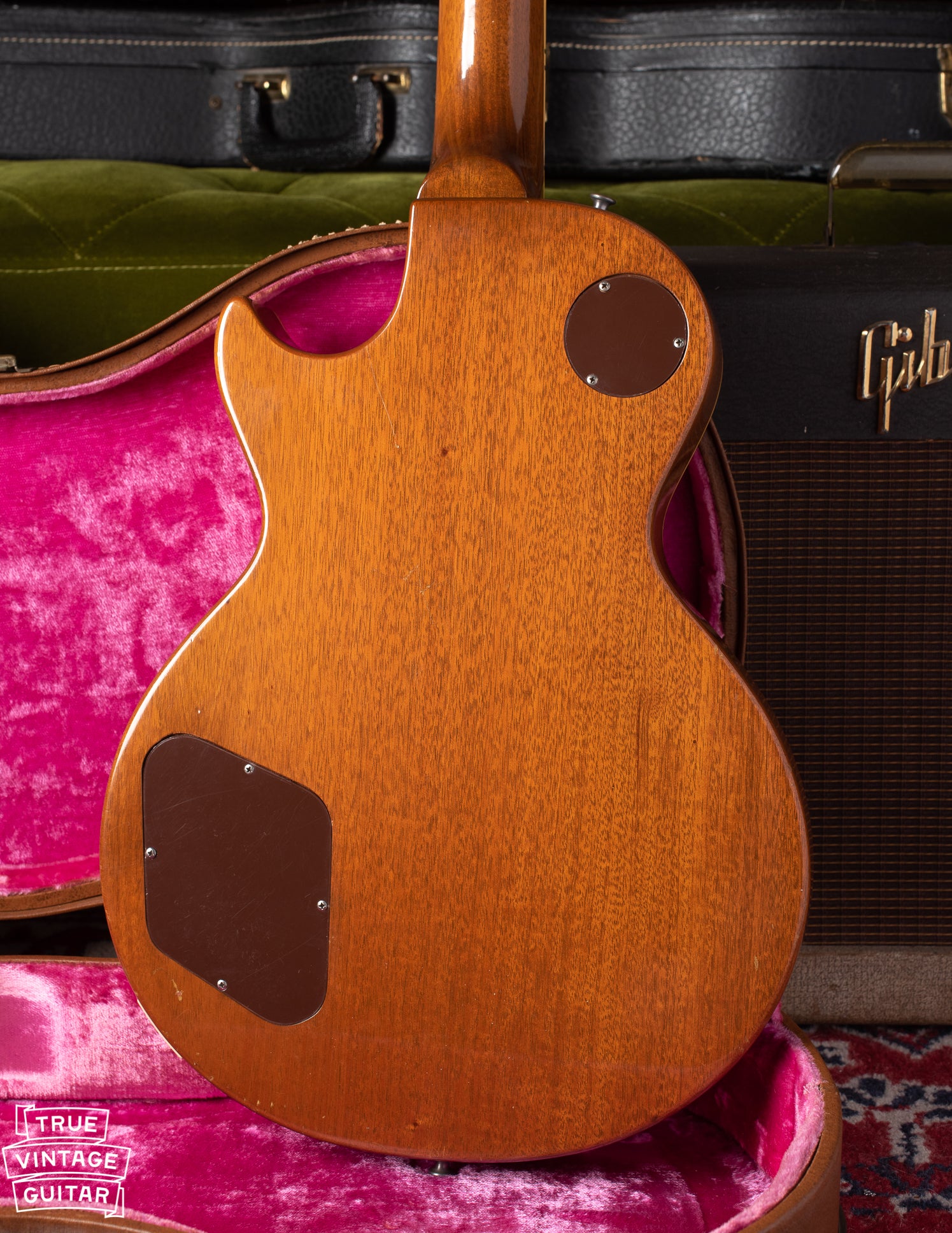 Mahogany body of 1952 Gibson Les Paul guitar
