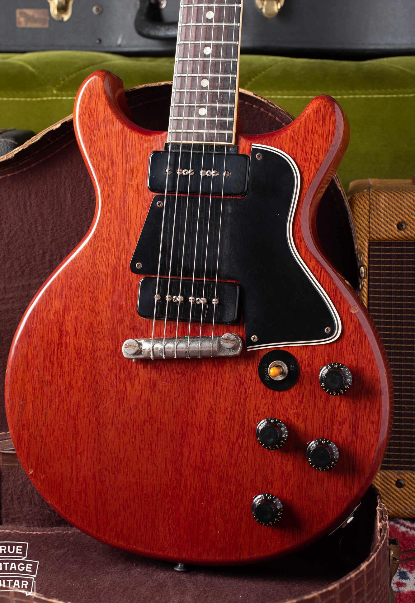 Gibson Les Paul Special 1960 red guitar, two P-90 pickups, wrap tail bridge