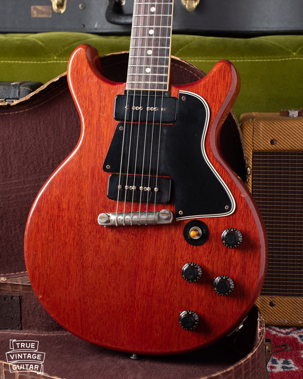 Gibson Les Paul Special 1960 red guitar, two P-90 pickups, wrap tail bridge