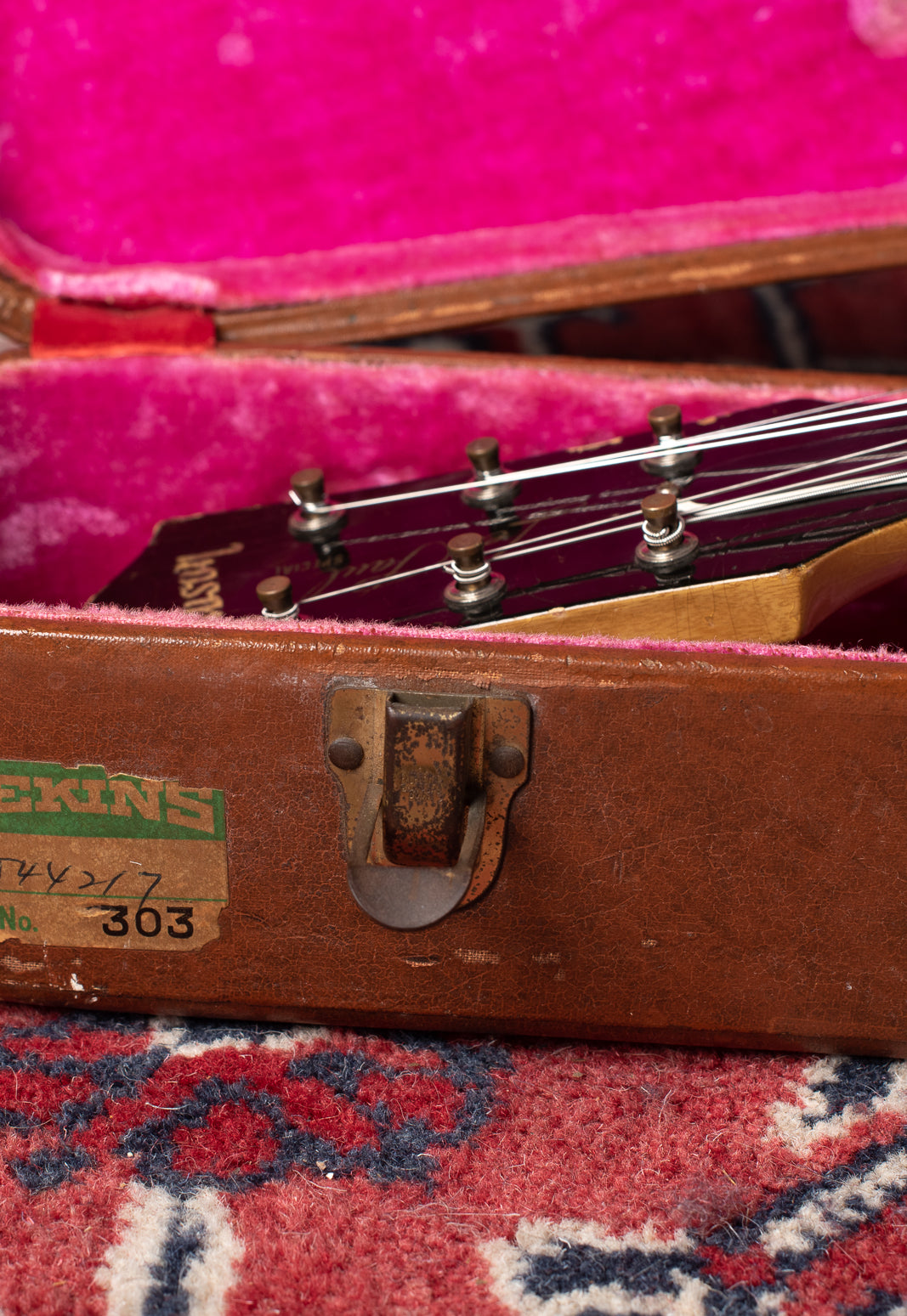 Bekins sticker on Gibson Les Paul Special 1956