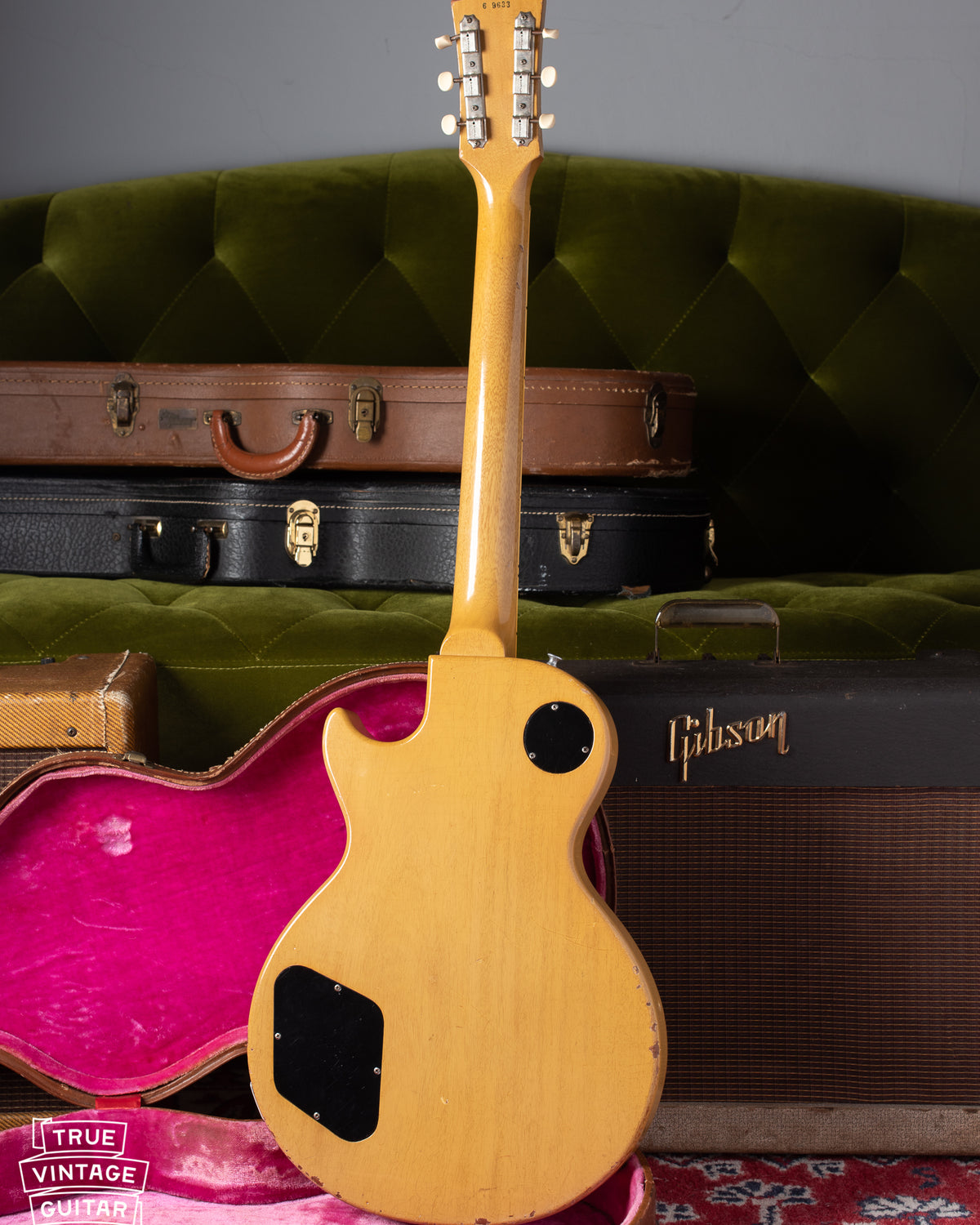 Back of 1956 Gibson Les Paul Special yellow