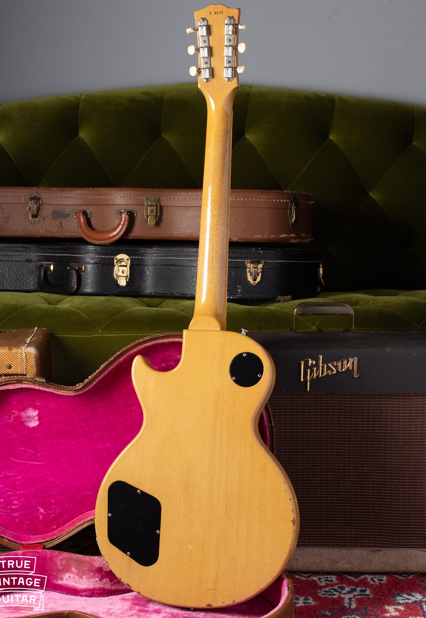 Back of 1956 Gibson Les Paul Special yellow