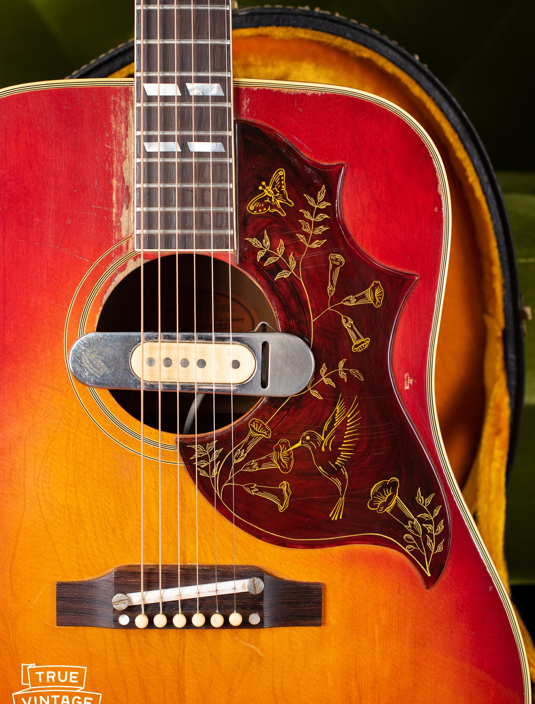 Vintage Gibson hummingbird guitar