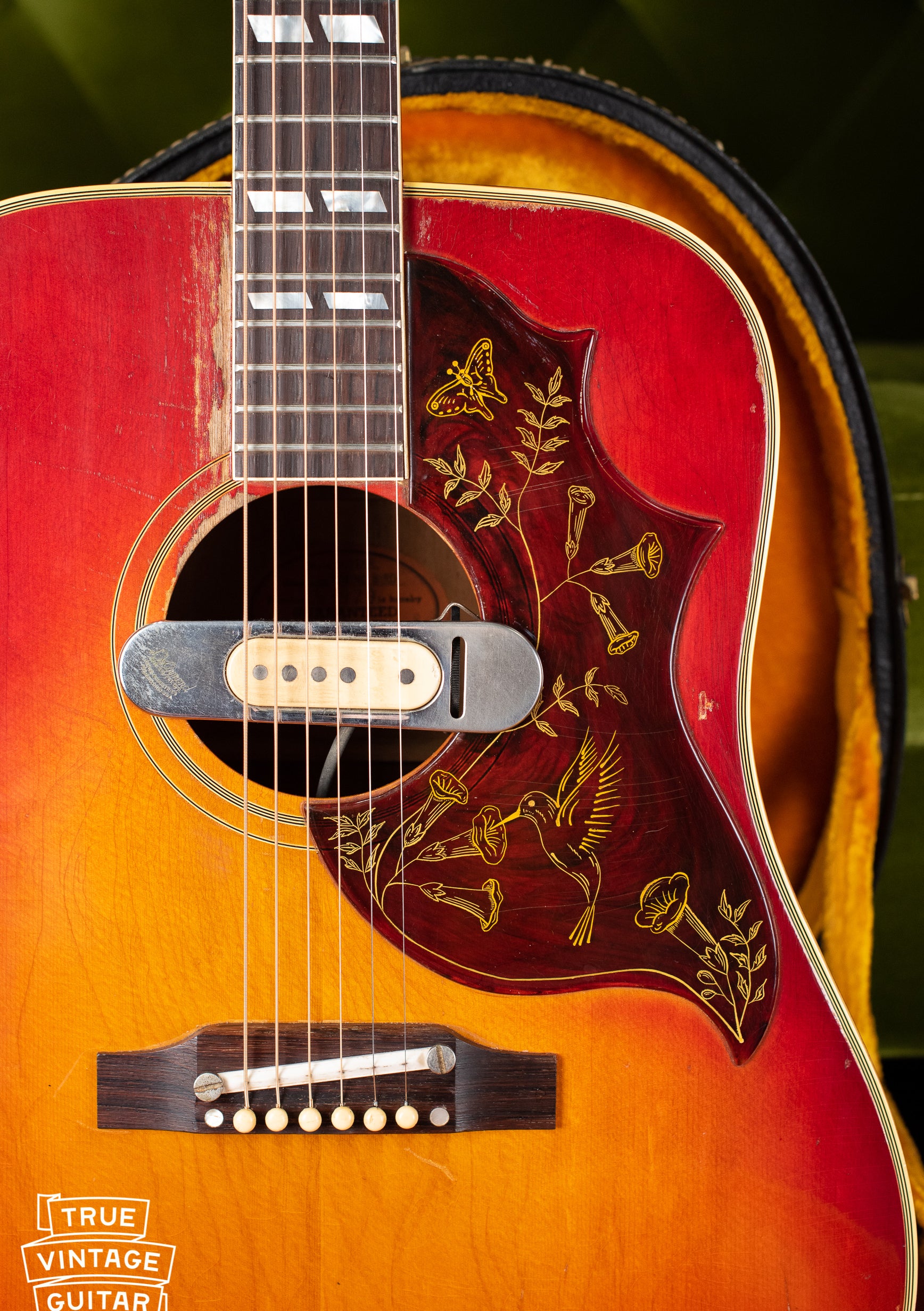 Vintage Gibson hummingbird guitar